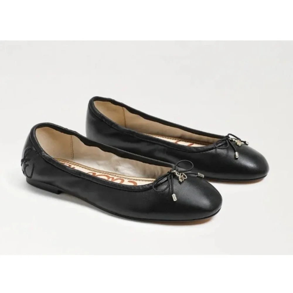 Sam Edelman‎ Kids Black Leather Felicia Ballet Flats NIB Size 12
